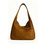 Straada accessories Kadın Omuz Çantası Hobo pinterest Salaş Süet Taba astarlı Çanta