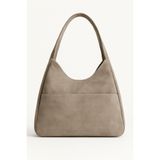 Straada accessories Kadın Omuz Çantası Hobo pinterest Salaş Süet vizon astarlı Çanta