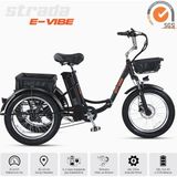 Strada Cycles E-Vibe Hidrolik Disk 20 Jant Üç Tekerlekli Elektrikli Bisiklet - Siyah