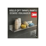 STRADA HOME YAPIŞKANLI VE VİDALI PASLANMAZ ÇELİK BANYO RAFI, DÜZENLEYİCİ DUŞA KABİN İÇİN SABUNLUK RAFI