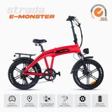 Stradacycles E-Monster 20 Jant Katlanabilir Yüksek Torklu Elektrikli Bisiklet - Kırmızı