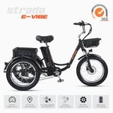 Stradacycles E-VIBE Hidrolik Disk Üç Tekerlekli Elektrikli Bisiklet siyah