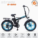Stradacycles Strada Cycles E-Bro Hidrolik Disk Fat Bike Katlanabilir 20 Jant Elektrikli Bisiklet - Turkuaz