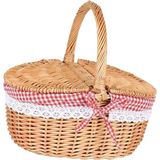 Strade Store Ekmek Meyveleri Için Yıkanabilir Astarlı El Dokuması Hasır Piknik Sepeti (Yurt Dışından) - Kahverengi