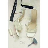 Stradivarius Fileli boncuklu stiletto topuklu sandalet