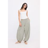 Stradivarius Kare desenli volümlü pantolon