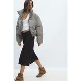 Stradivarius Kare desenli yüksek yaka crop şişme ceket