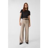 Stradivarius Kemerli ve dökümlü straight fit kumaş pantolon