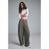 Stradivarius Süet barrel şık pantolon