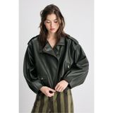 Stradivarius Suni deri balon kollu biker ceket