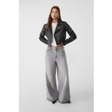 Stradivarius Suni Deri Crop Biker Ceket