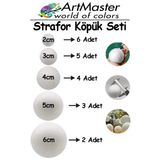 Strafor Köpük Top 20 Adet Güneş Sistemi Maketi İçin Yuvarlak Deney Köpük Toplar Strafor Top Küre Etkinlik Okul