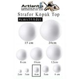 Strafor Köpük Top 4 cm 10 Adet Köpük Top Küre Toplar Yuvarlak Strafor Köpük Top Okul Deney Hobi Sanat