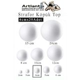 Strafor Köpük Top 4 cm 20 Adet Köpük Top Küre Toplar Yuvarlak Strafor Köpük Top Okul Deney Hobi Sanat