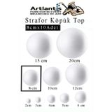 Strafor Köpük Top 8 cm 10 Adet Köpük Top Küre Toplar Yuvarlak Strafor Köpük Top Okul Deney Hobi Sanat