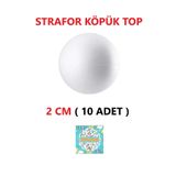 Strafor Köpük Top Küre Top Beyaz - 2 cm - (10 Adet)