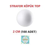 Strafor Köpük Top Küre Top Beyaz - 2 cm - (100 Adet)