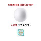 Strafor Köpük Top Küre Top Beyaz - 4 Cm - (25 Adet)