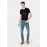 Straight Fit Düşük Bel Düz Paça Erkek Yeşil Jean Pantolon