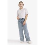 Straight Wide Fit Geniş Paça Jean Pantolon Kız Çocuk