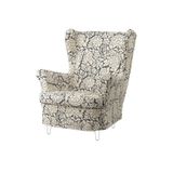 STRANDMON ribersborg koyu gri-bej tekli koltuk kılıfı - 80605637 | IKEA tekli koltuk kılıfı