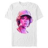 Stranger Things Dustin Portre Beyaz Bisiklet Yaka Erkek T-shirt