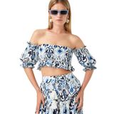 Straplez Crop Bluz