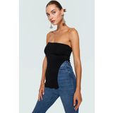 Straplez Triko Bluz Fitted Kalıp Şık Gece Kombinleri İçin Mükemmel Uyum Yüksek Kalite