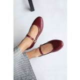 STRASWANS Hollie Kadın Kemer Detay Deri Babet Bordo
