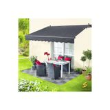 stratecht Balkon Teras Tente Gölgelik Teleskopik Açılır Kapanır Bahçe Kafe Restoran Tente 400x250 cm Antrasit