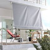 Stratecht Balkon Teras Tente Polyester Gölgelik Açılır Kapanır Bahçe Kafe Restoran Tente 295 x 245 Açık Gri Güneşlik Gölgelik