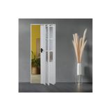 stratecht Camlı Akordiyon Kapı Beyaz PVC Suya Dayanıklı Dar Alan Uyumlu 86x203 cm