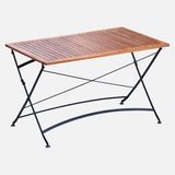 Stratecht Moni Katlanır Ahşap Ferforje Bahçe Masası 123 x 76 x 74 cm Dikdörtgen Balkon ve Teras Masası