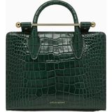 Strathberry Mini Bottle Green Kroko Deri Lüks Tote Çanta, Şık ve Zamansız Tasarım - Yeşil