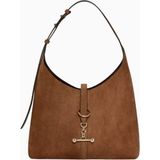 Strathberry Süet Kite Hobo Çanta, Ayarlanabilir Omuz Askısı, Bağcıklı Kapatma - Kahverengi
