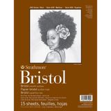 Strathmore 400 Serisi Bristol Kağıt Pedi, Pürüzsüz, Bant Ciltli, 9x12 inç, 15 Yaprak (2 Katlı) - Yetişkinler ve Öğrenciler için Sanatçı Kağıdı - İşaretleyiciler, Kalem ve Mürekkep