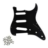 Stratocaster St Kasa Elektro Gitar Pickguard 3 Katmanlı 11 Delikli Düz Siyah
