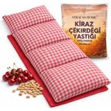 Strauss Doğal Kiraz Çekirdeği Yastığı 800 G | %100 Pamuk Kılıf | Isı ve Soğuk Terapi Için - 20 x 50 cm - Kırmızı