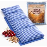 Strauss Doğal Kiraz Çekirdeği Yastığı 800 G | %100 Pamuk Kılıf | Isı ve Soğuk Terapi Için - 20 x 50 cm - Mavi