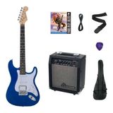 Strauss Esh-211 Bl Elektro Gitar Hss - Mavi Set(ANFİ-SOFTCASE-ASKI-TEL-KABLO-PENA)
