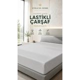 Strauss Penye Lastikli Çarşaf %100 Pamuk Jarse Yumuşak Esnek Yatak Çarşafı - Açık Gri - 90 x 190 cm