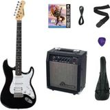 Strauss ST-20HHSSB-BK ELEKTRO GİTAR-SİYAH SET (Amfi-KILIF-ASKI-TEL-KABLO-PENA)