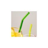 Straw 6'lı Renkli Cam Eğimli Isıya Dayanıklı (Borosilikat) Pipet ve 1 Adet Pipet Temizleme - 1 lt - 000-Siyah