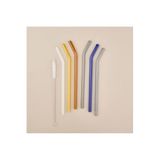 Straw Color 6'Lı Cam Pipet Fırça Seti - Renkli