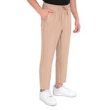 STRAW Erkek Salaş Pamuklu Slouchy Fit Basic Beli Lastikli Yüksek Bel Ince Yazlık Rahat Bilek Boy Pantolon