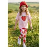 Strawberry Love Baskılı Kız Çocuk Tayt Takım – Pembe Çilek Desenli