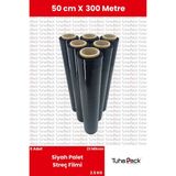 Streç Film 50CM x 300M 6 Adet, Siyah, 23 Mikron, 2500 Gr, Dayanıklı Eşya, Koli ve Palet Streci