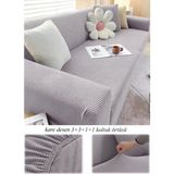 Streç Lastikli Esnek Yikanabilir Kare Desen Berjer Kotuk Örtüsü Takımı 3+3+1+1 - 180 x 230 cm - Gri