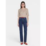 Streç Pamuklu Taş Yıkama Slim Fit Denim Pantolon Kadın Haki Yeşili Pantolon - 325A4mcple046