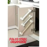 Streç,Folyo,Çöp Poşeti,Pişirme Kağıdı Düzenleyici Askı Aparatı Organizer 1 Takım